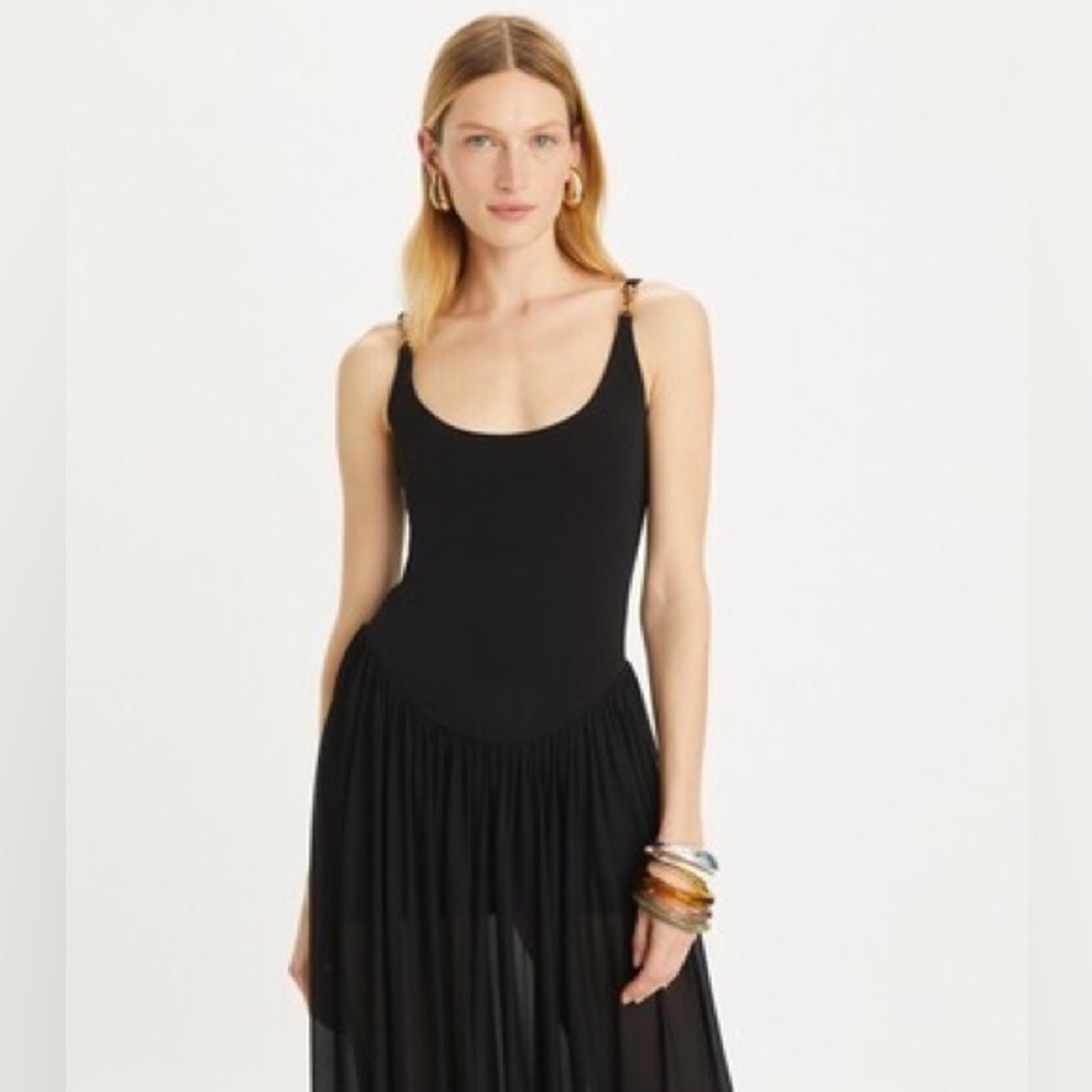 Tory Burch BLACK CLIP TANK DRESS
